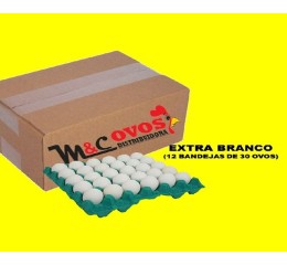 CAIXA OVOS EXTRA BRANCO C/ 360 OVOS